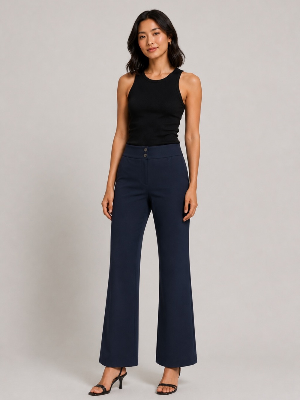 ALFANI Wide Leg Dress Pant in Navy (SIZE 2S)
